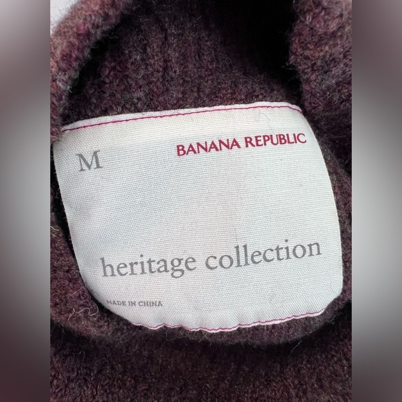 Banana Republic Heritage Collection Brown Knitted Mock Neck Sweater Adult M - Picture 4 of 8